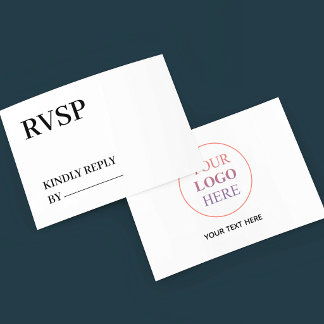 Eigen logo – geen minimum bestelhoeveelheid Dank u RSVP Kaartje