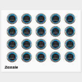 Eigen Logo - Gold Blue Logo Cake Sweets Ronde Sticker (Vel)