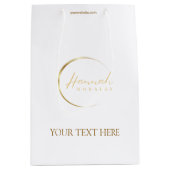 Eigen logo goud- en wittekiekdiensten medium cadeauzakje (Voorkant)