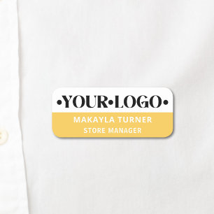 Eigen logo medewerker geel naamplaatje