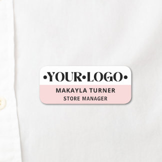 Eigen logo medewerker roze naamplaatje