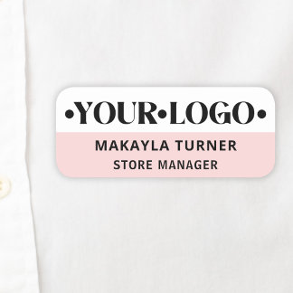 Eigen logo medewerker roze naamplaatje