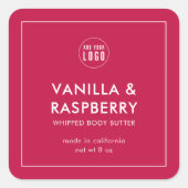 Eigen Logo met modern productlabel toevoegen Vierkante Sticker (Voorkant)