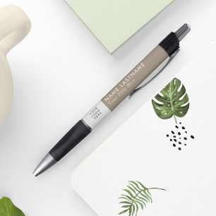 Eigen logo Modern Beige Lichtbruin Zand Eenvoudig Pen