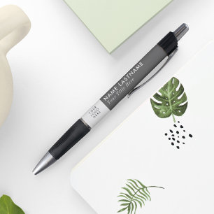 Eigen logo Modern Donkergrijs Eenvoudig Zakelijk Pen