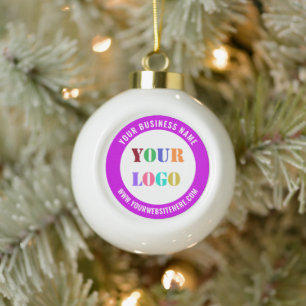 Eigen Logo Naam Website Kleuren kerstversiering Keramische Bal Ornament