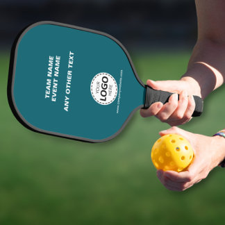 Eigen logo team evenement teal pickleball paddle