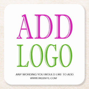 eigen logo VOEG UW LOGO TOE AAN DEZE COASTER Vierkante Kartonnen Onderzetter