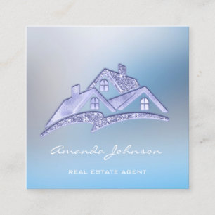 Eigen Logo voor Estate Agent Home Glam Blue Vierkante Visitekaartje