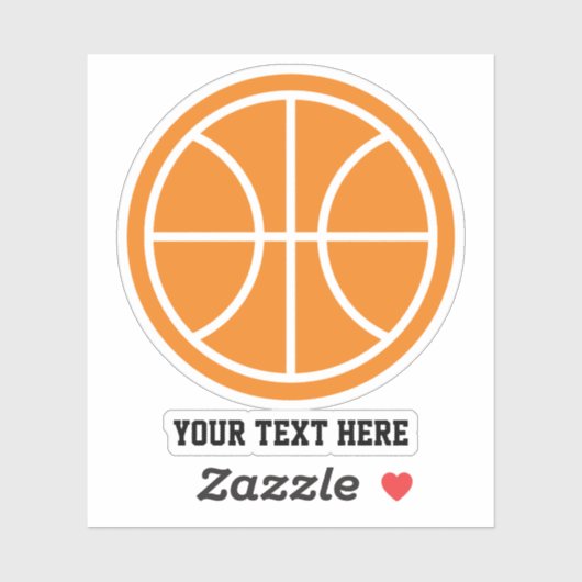 Eigen logo voor grote basketbal sticker (Vel)