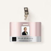 Eigen Logo Werknemer Code Naam Roos Gold Badge (Voorkant met clip)