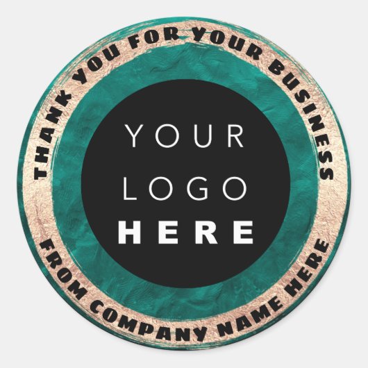 Eigen Logo - Zegel Gold Blauwgroen Logo snoepjes (Voorkant)