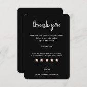 Eigen Logo Zwart Wit Small Business bedankkaart (Voorkant / Achterkant)