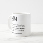 Eigen mam-definitie voor Moederdag Koffiemok (Voorkant links)