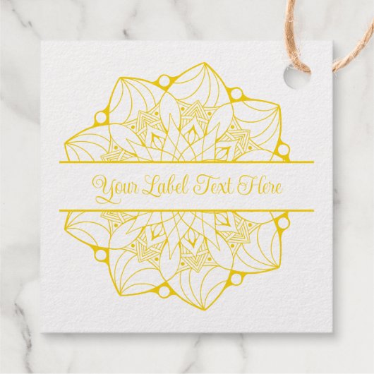 Eigen Mandala Folie Label Label - Gele accenten (Achterkant)