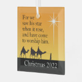 Eigen Mannen Ster van Bethlehem Kerstmis Glas Ornament (Voorkant links)