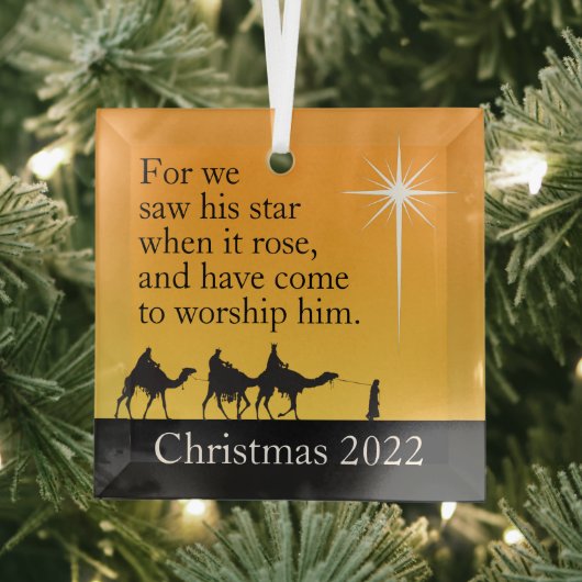 Eigen Mannen Ster van Bethlehem Kerstmis Glas Ornament (Insitu)