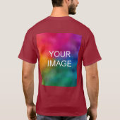 Eigen maroon Red Afbeelding Logo Sjabloon toevoege T-shirt (Achterkant)