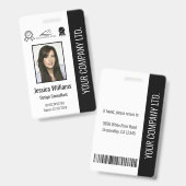 Eigen medewerker Fotocertificering zwart-ID-logo Badge (Voor- en achterkant)