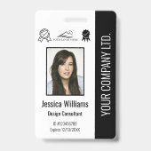 Eigen medewerker Fotocertificering zwart-ID-logo Badge (Voorzijde)