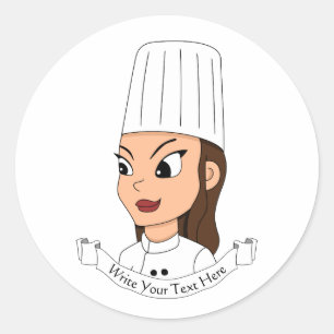Eigen meisjeschef ronde sticker