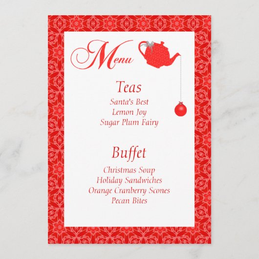 Eigen menu Rode kant kerstthee (Achterkant)