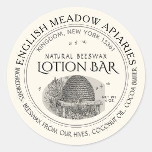 Eigen merkteken voor natuurlijke bijenwas - Eigen Ronde Sticker