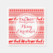 Eigen MERRY CHRISTMAS SEASON'S GREETTE Papier N Servet (Voorkant)