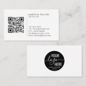 Eigen minimaliserende QR-code voor bedrijven met L Visitekaartje (Voorkant / Achterkant)