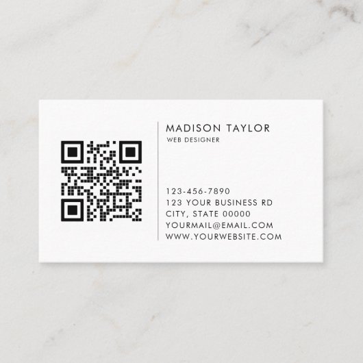 Eigen minimaliserende QR-code voor bedrijven met L Visitekaartje (Voorkant)