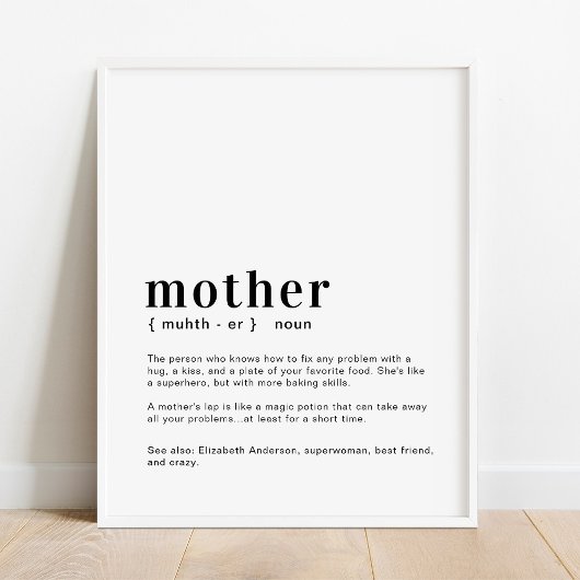 Eigen moeder, moeder, Moederdag voor moederdefinit Poster