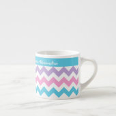 Eigen Mok Espresso, Turquoise, Roze, Chevrons (Rechts)