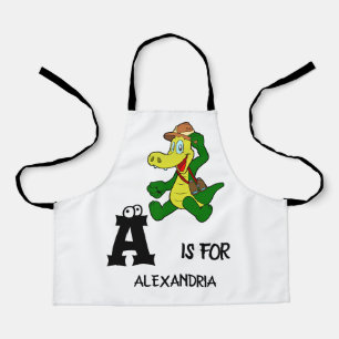 Eigen monogram A is bestemd voor Alligator grappig Schort