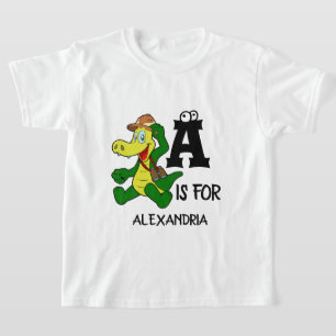 Eigen monogram A is bestemd voor Alligator grappig T-shirt