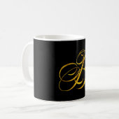 Eigen monogram B Faux Gold Foil Monogrammen Initia Koffiemok (Voorkant links)