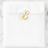 Eigen monogram B Faux Gold Foil Monogrammen Initia Vierkante Sticker (Tas)