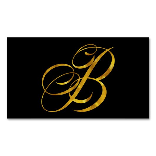 Eigen monogram B Faux Gold Foil Monogrammen Initia Visitekaartje Magneet (Voorkant)
