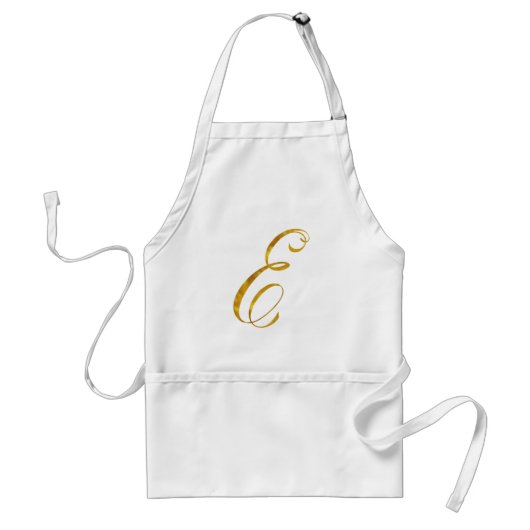 Eigen monogram E Faux Gold Foil Monogrammen Initia Standaard Schort (Voorkant)