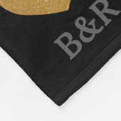 Eigen monogram goudglitter hardededeken fleece deken (Hoek)