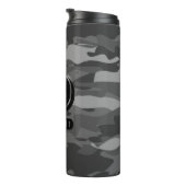 Eigen monogram grijs leger camo thermoreismoduul thermosbeker (Geroteerd rechts)