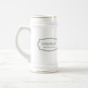 Eigen monogram groomsmen elegant bier stein bierpul