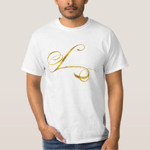 Eigen monogram L Faux Gold Foil Monogrammen Initia T-shirt
