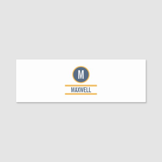 Eigen monogram letter initiaal naamplaatje (Voorkant)