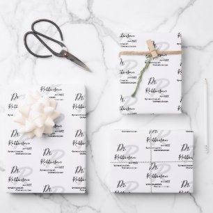 Eigen monogram Obgyn Obstetricist Gynaecoloog Inpakpapier Vel