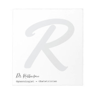 Eigen monogram Obgyn Obstetricist Gynaecoloog Notitieblok