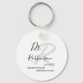 Eigen monogram Obgyn Obstetricist Gynaecoloog Sleutelhanger (Achterkant)