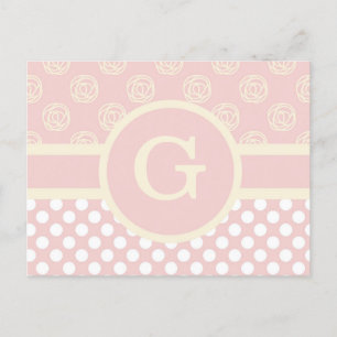 Eigen monogram pooldot en Rozen Briefkaart