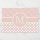 Eigen monogram pooldot en Rozen Sparkling Wijnetiket (Enkel label)