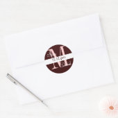 Eigen monogram ronde sticker (Envelop)
