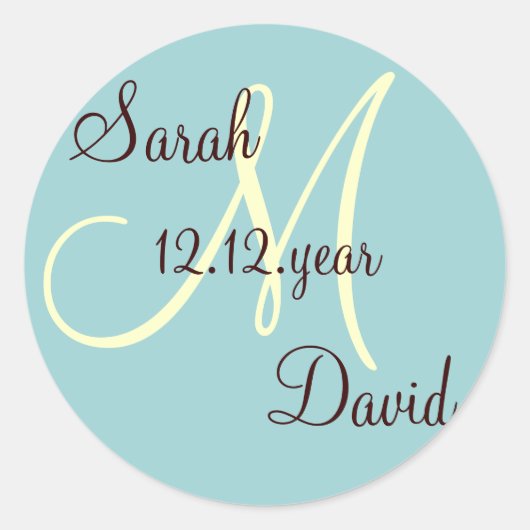Eigen monogram ronde sticker (Voorkant)